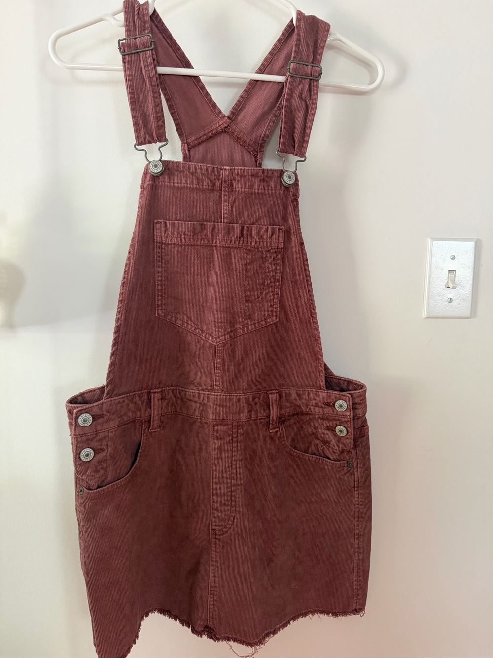 American Eagle Outfitters Corduroy Overall Skirt - Dusty Rose- medium